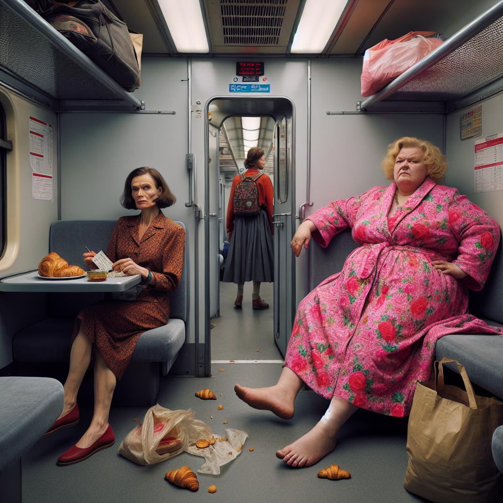 Bree a intrat în compartiment și a încremenit: pe locul ei se afla o femeie cu trei bărbii și forme exagerat de voluptuoase.