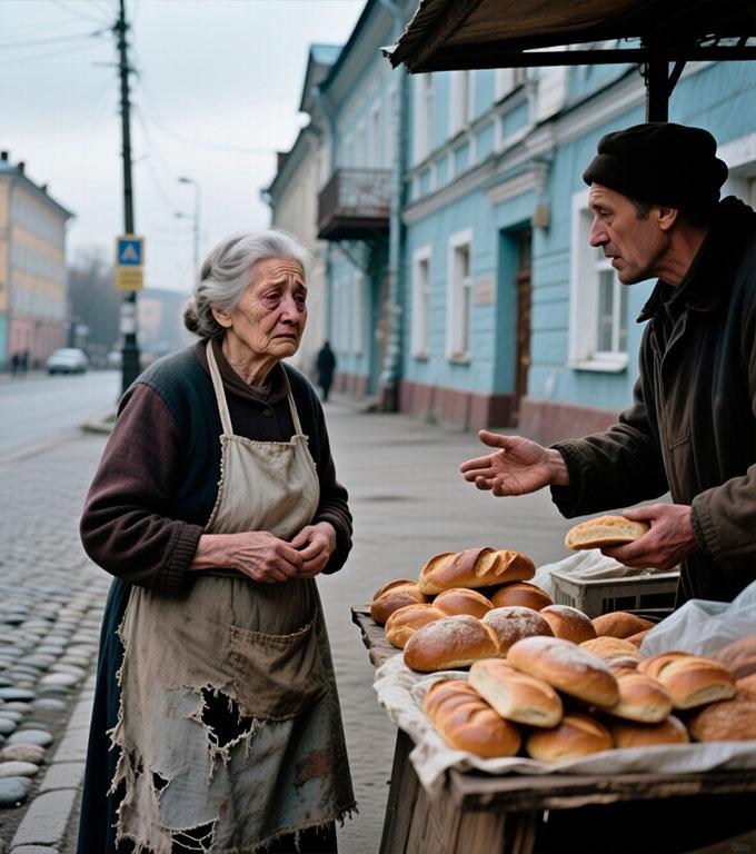 Te rog, fiică dragă, ai milă de mine… — a șoptit bătrâna către vânzătoare. — De trei zile n-am mâncat pâine și nu mai am niciun ban.